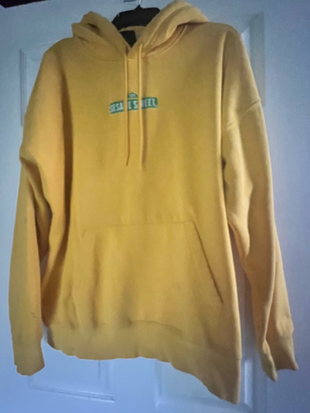 H&M Yellow Zip-Up Sesame Street Hoodie with Front Pocket